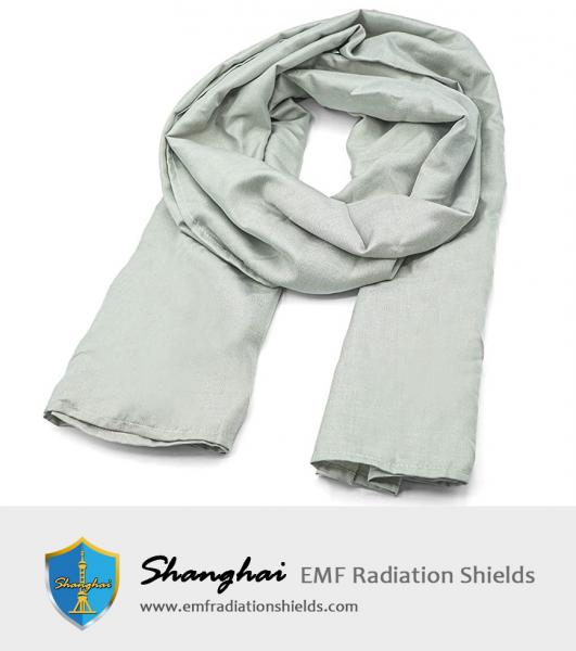 EMF Protection Scarf Silver Fiber Fabric, RF Blocking Radiation Protection