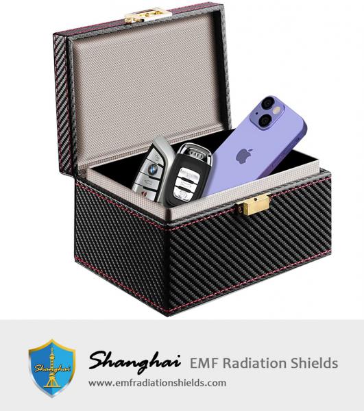 ファラデーボックス、RFID信号遮断ボックス、ファラデーバッグ信号遮断バッグシールドポーチカーキー用ウォレットケース
