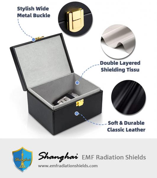 Faraday Box mit Faraday Pouch 2er Pack, Keyless Entry Autoschlüssel Safe Protector RFID Anti-Diebstahl-Signalblockierkäfige